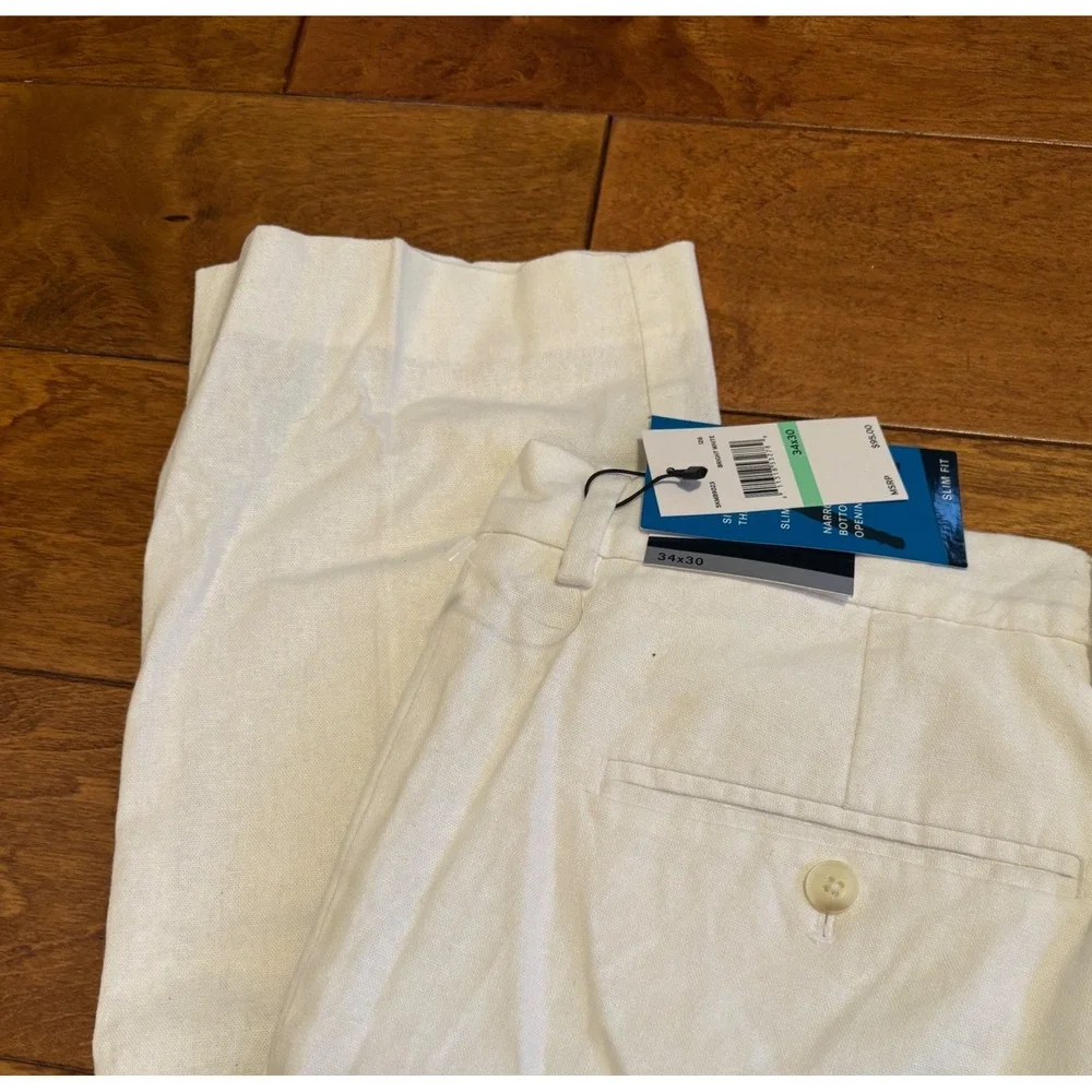 Perry Ellis Portfolio Mens Slim Fit Dress Pants Bright White 34x30 5KM89023